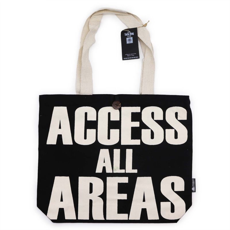 Sac en tissu Iconic Tote Bag - ACCÈS TOUTES ZONES - Noir coton naturel
