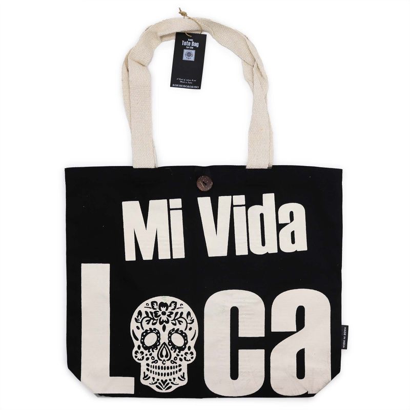 Sac en tissu Iconic Tote Bag - Ma Vie Folle - Noir coton naturel