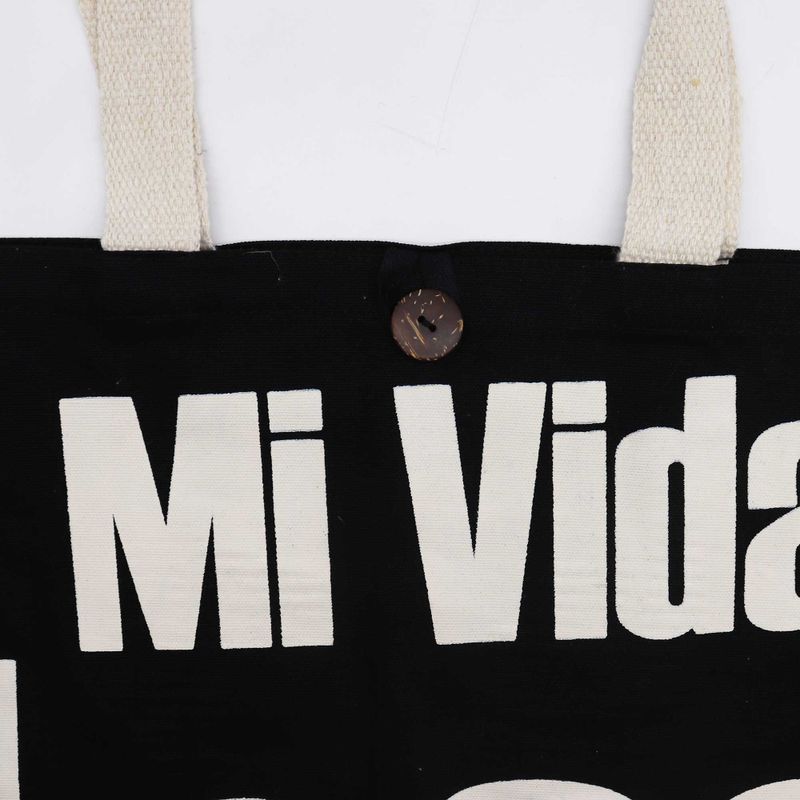 Sac en tissu Iconic Tote Bag - Ma Vie Folle - Noir coton naturel