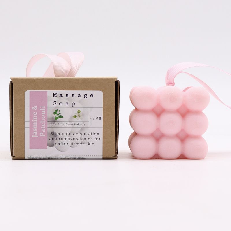 Savon de Massage à l'unité emballé dans une boîte - Jasmin & Patchouli