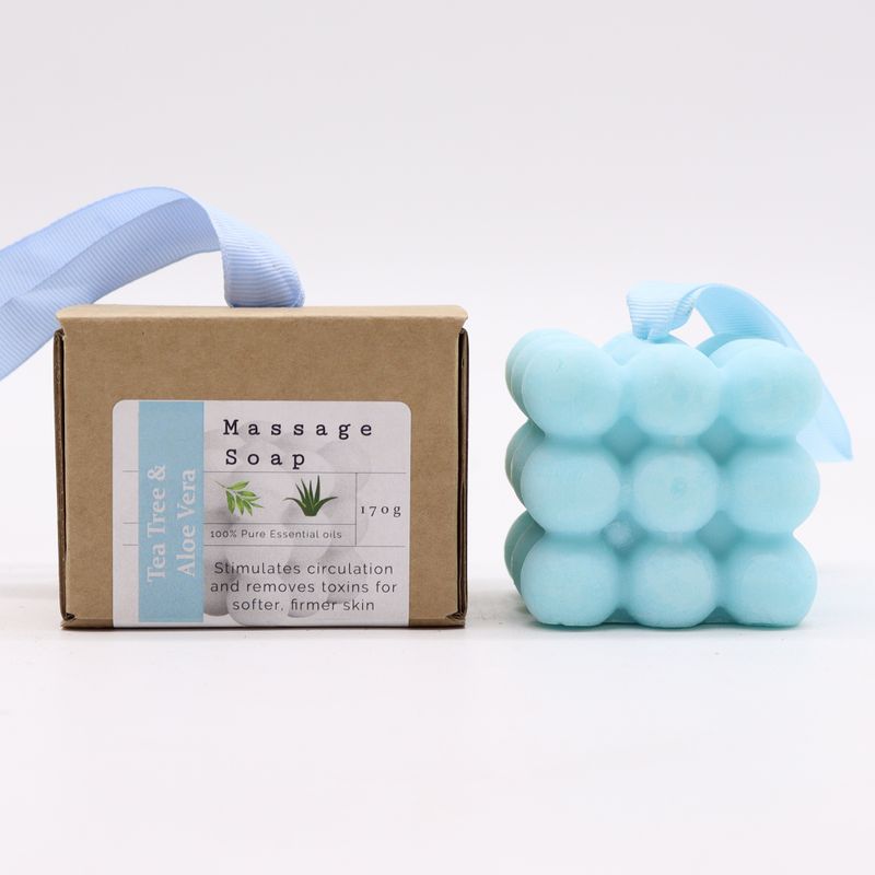 Savon de Massage à l'unité emballé dans une boîte - Tea Tree & Aloe Vera