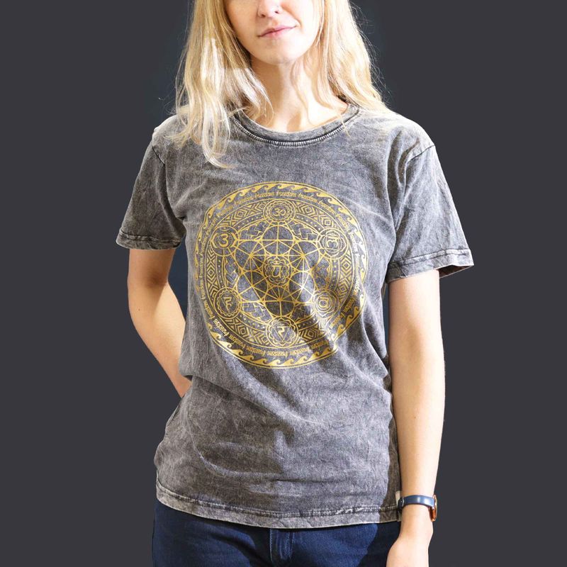 T-shirt Délavé - Chakra - Gris Foncé