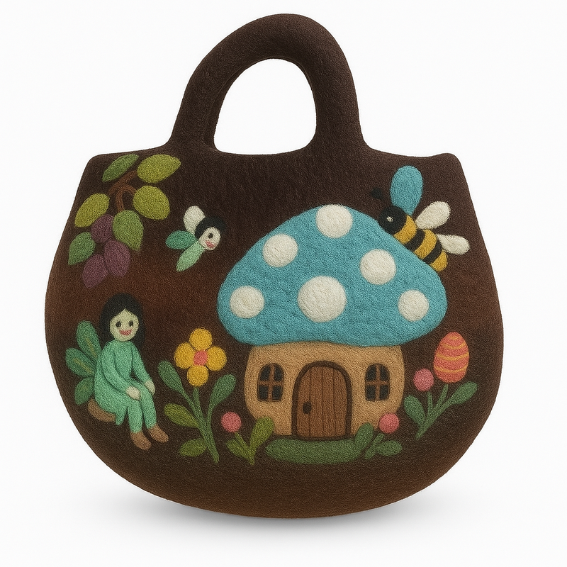 Sac Panier en Feutre Jardin de Fées