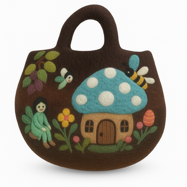 Sac Panier en Feutre Jardin de Fées