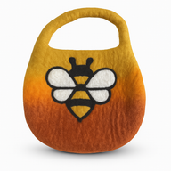 Sac Panier Abeille Feutre – Anse Fermoir Magnétique – Orange
