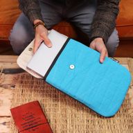 Pochette en toile rembourrée ordinateur portable – Turquoise