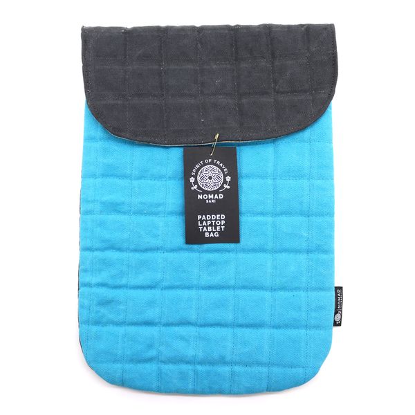 Pochette en toile rembourrée ordinateur portable – Turquoise