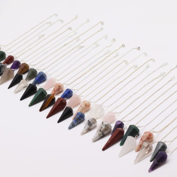 Kit de Pendule en Pierre Précieuse 4 cm - Pyramides à 6 Faces
