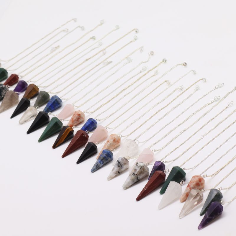 Kit de Pendule en Pierre Précieuse 4 cm - Pyramides à 6 Faces