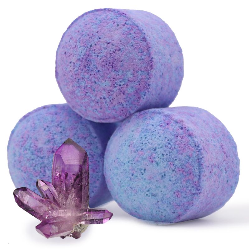 Boîte 1,3 kg - mini boules de bain de Dubai -  Améthyste
