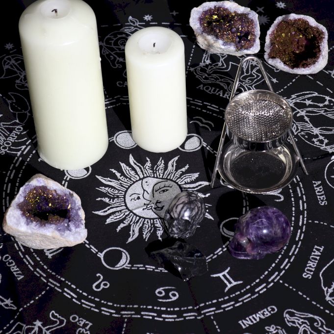 Tissus d'Autel Ésotériques pour Rituels, Divination & Méditation