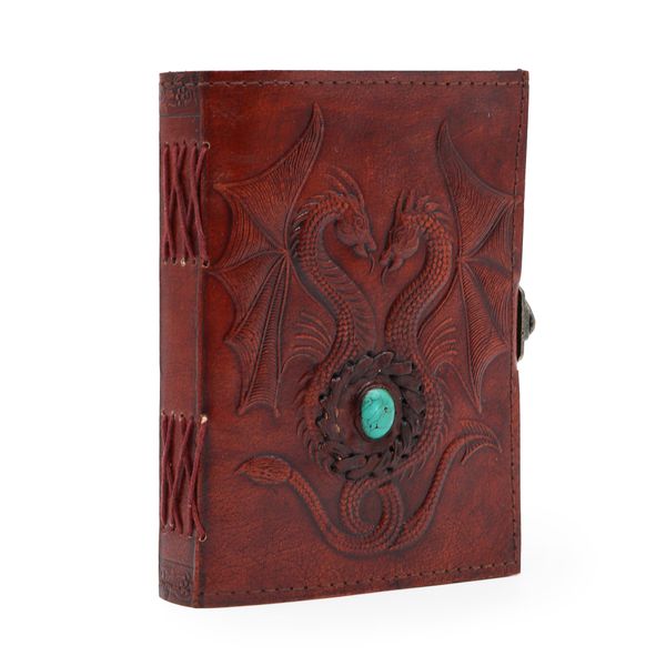 Cahier Ésotérique Deux Dragons - Rouge - 200 Pages Bordure en Couture - 17,5x12,5x3cm