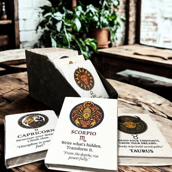 Set carnets style tibétain Signes Astro -En présentoir