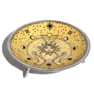 Assiette d'offrande émaillée à trois pieds – Mains & Soleil