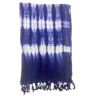 Foulard Bohème Java Art - Rayures Indigo - 62x200 cm