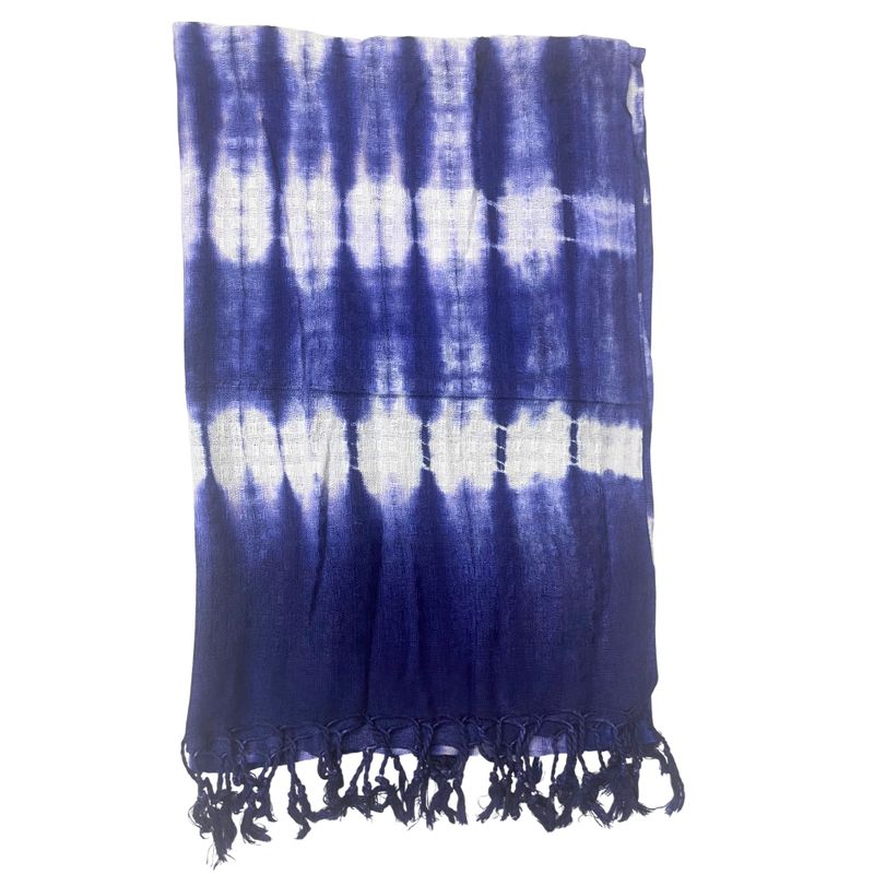 Foulard Bohème Java Art - Rayures Indigo - 62x200 cm