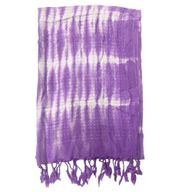 Foulard Bohème Java Art - Rayures Lavande & Motif - 62x200 cm