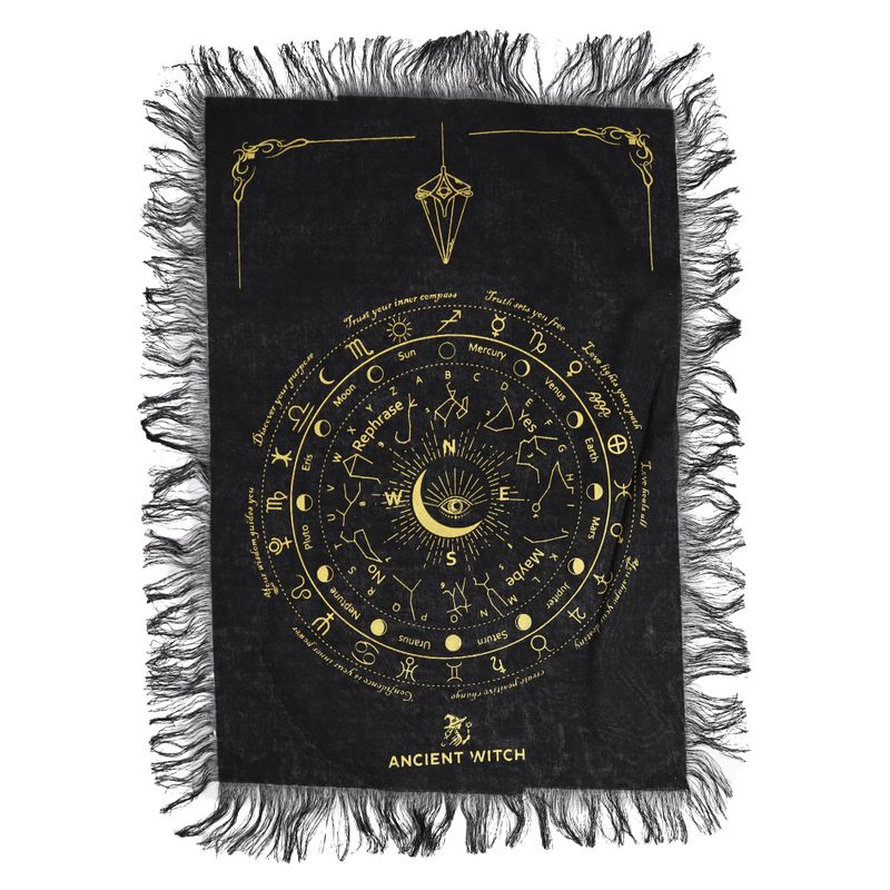 Tissu de divination pour pendule - Œil omniscient - Noir & Or