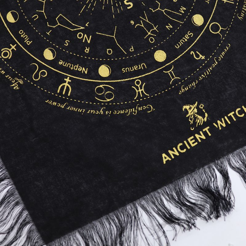Tissu de divination pour pendule - Œil omniscient - Noir & Or