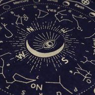 Tissu de divination pour pendule - Œil omniscient - Noir & Or