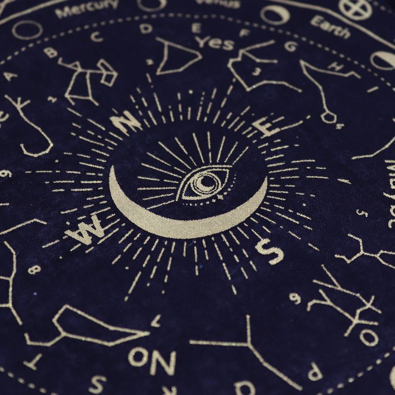 Tissu de divination pour pendule - Œil omniscient - Noir & Or