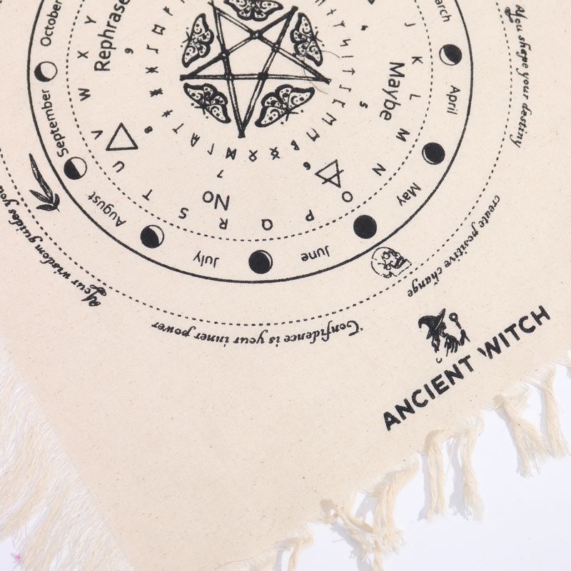 Tissu de divination pour pendule - Papillon mystique - Naturel & Noir