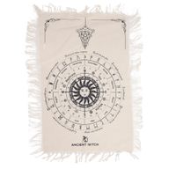 Tissu de divination pour pendule - Visage du soleil - Naturel & Noir