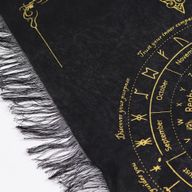 Tissu de divination pour pendule - Visage du soleil - Noir & Or