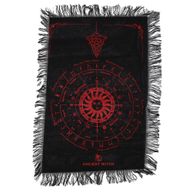Tissu de divination pour pendule - Visage du soleil - Noir & Rouge sang