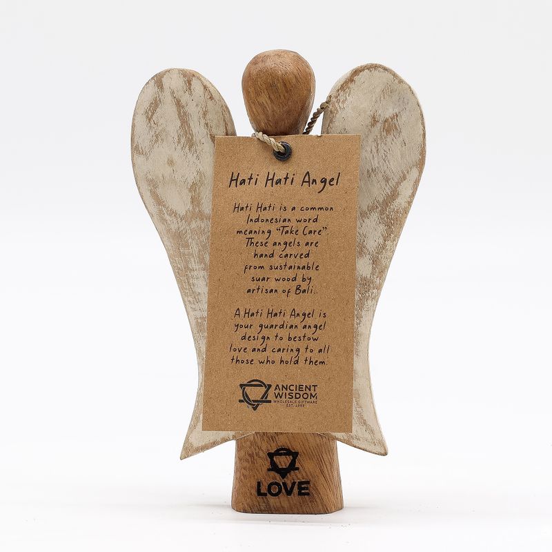 Ange Hati-Hati en Bois - Amour - 15cm