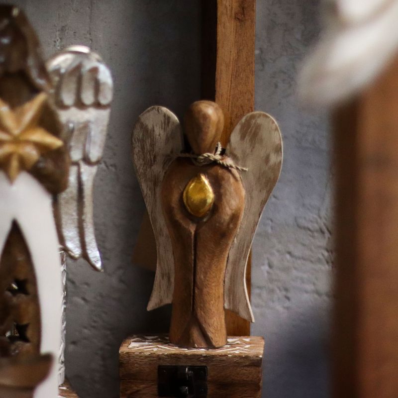 Ange Hati-Hati en Bois - Amour - 15cm