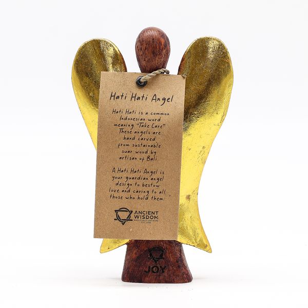 Ange Hati-Hati en Bois - Joie - 15cm