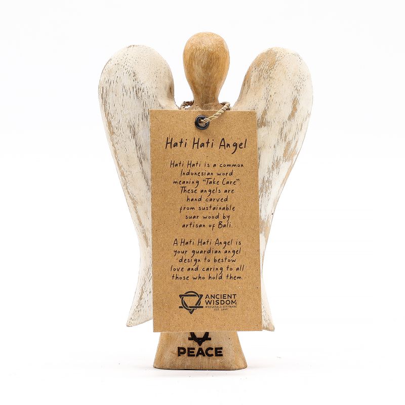 Ange Hati-Hati en Bois -Paix - 15cm