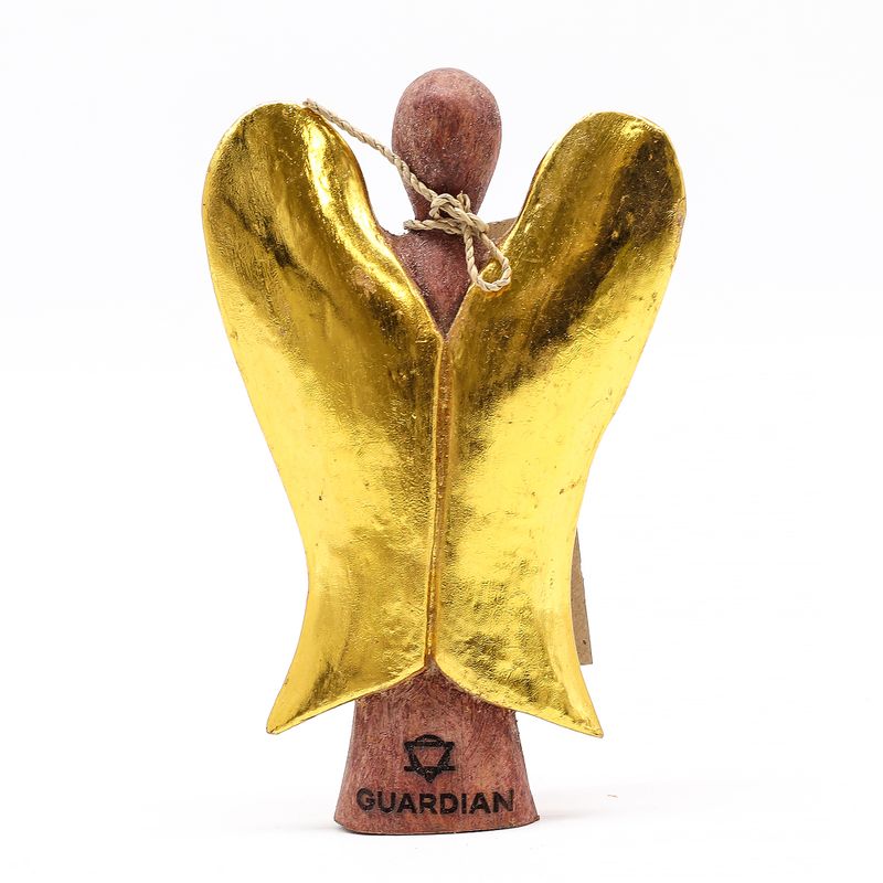 Ange Hati-Hati en Bois - Gardien - 15cm