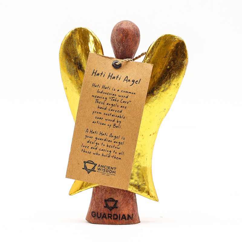 Ange Hati-Hati en Bois - Gardien - 15cm