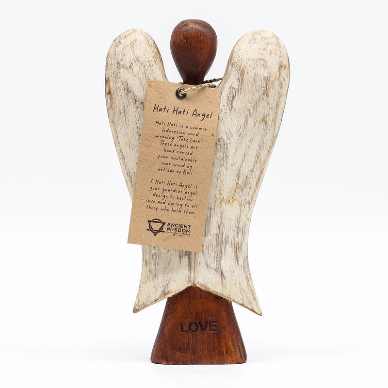 Ange Hati-Hati en Bois - Amour - 20cm