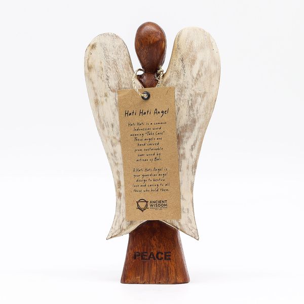 Ange Hati-Hati en Bois - Paix - 20cm