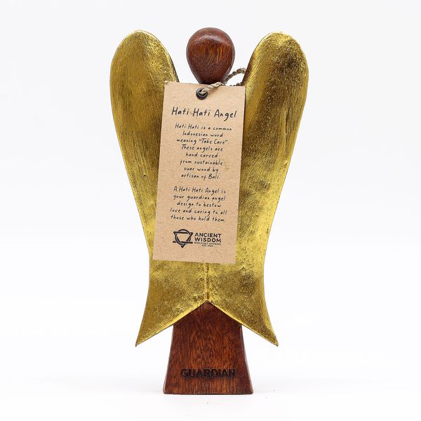 Ange Hati-Hati en Bois - Gardien - 20cm
