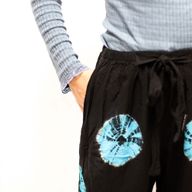 Pantalon lounge style japonais - L - Noir, Bleu