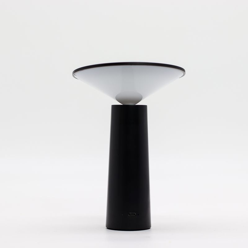 Lampe Tactile - Champignon Noir - Réglable - Motif Lumineux USB (C) - Rechargeable (2000 W)