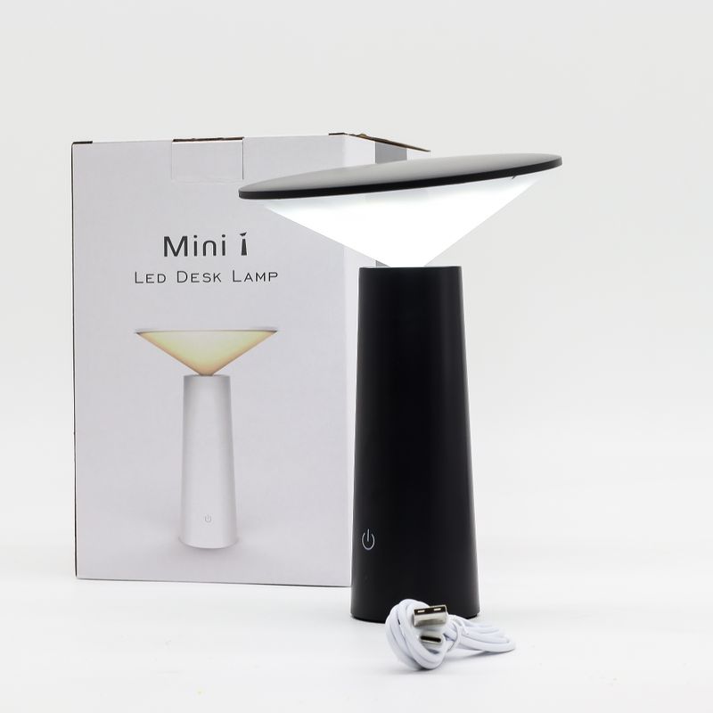 Lampe Tactile - Champignon Noir - Réglable - Motif Lumineux USB (C) - Rechargeable (2000 W)