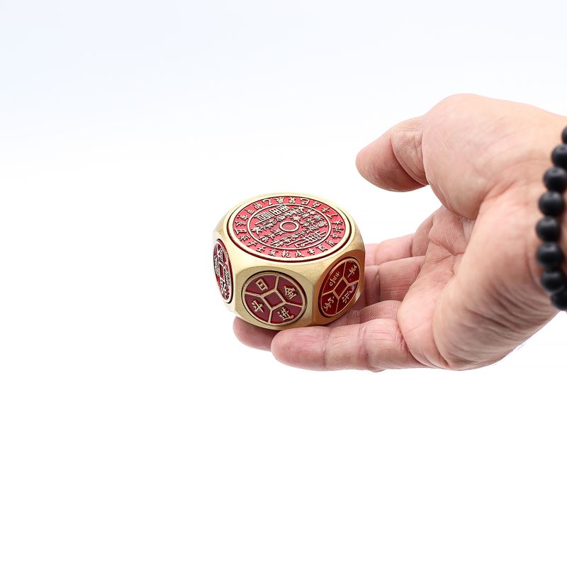 Feng Shui Fortune - Calendrier Rouge et Dés à Pièces - Sélecteur de Date Propice