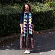 Foulard Bohème Java Art - Rayures Multicolores - 62x200 cm