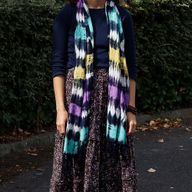 Foulard Bohème Java Art - Rayures Multicolores - 62x200 cm
