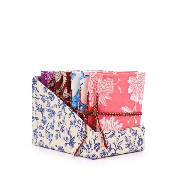 Carnets assortis à imprimé floral, reliés en coton, 7 x 10 cm (pack présentoir)