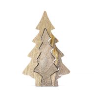 Sapin sculpté dans un autre , décoration en bois – 15x10 cm