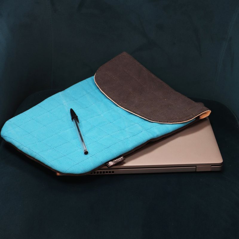 Pochette en toile rembourrée ordinateur portable – Jaune