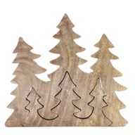 Trio de sapins, décoration en bois 3D – 20x23 cm