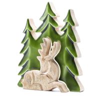 Cerf majestueux, décoration en bois 3D – 23x20 cm