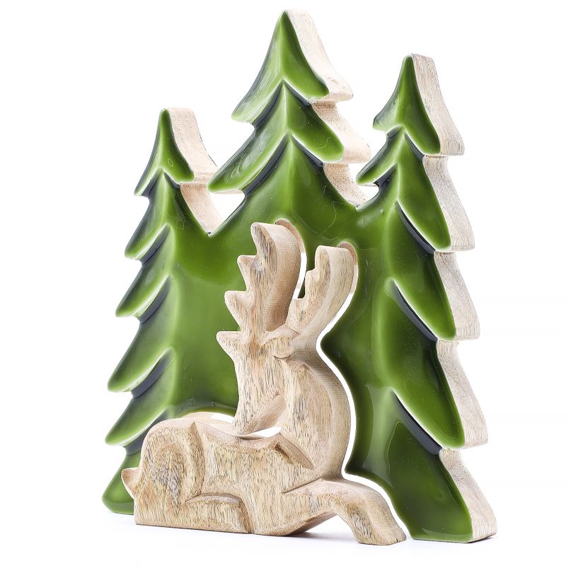 Cerf majestueux, décoration en bois 3D – 23x20 cm